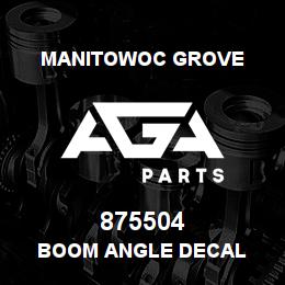 875504 Manitowoc Grove BOOM ANGLE DECAL | AGA Parts