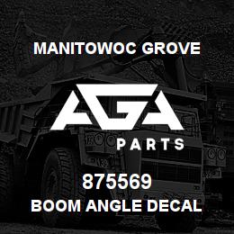 875569 Manitowoc Grove BOOM ANGLE DECAL | AGA Parts