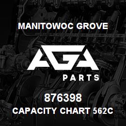 876398 Manitowoc Grove CAPACITY CHART 562C W/43FT JIB | AGA Parts