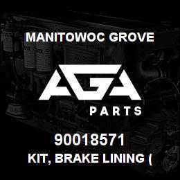 90018571 Manitowoc Grove KIT, BRAKE LINING ( 2 PADS) | AGA Parts