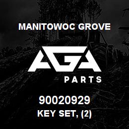 90020929 Manitowoc Grove KEY SET, (2) | AGA Parts