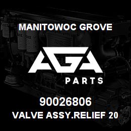 90026806 Manitowoc Grove VALVE ASSY.RELIEF 2000/2599PSI | AGA Parts
