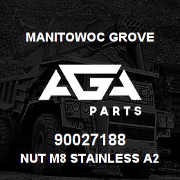 90027188 Manitowoc Grove NUT M8 STAINLESS A2 | AGA Parts