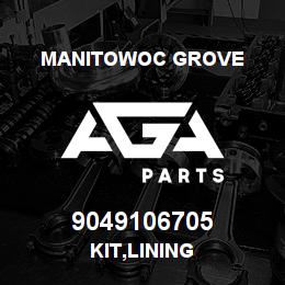 9049106705 Manitowoc Grove KIT,LINING | AGA Parts