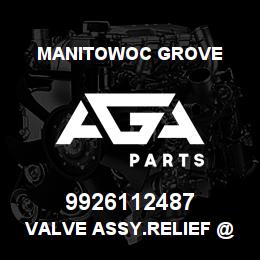 9926112487 Manitowoc Grove VALVE ASSY.RELIEF @ 2500 PSI | AGA Parts