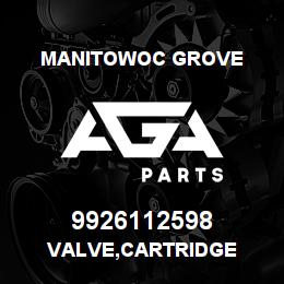 9926112598 Manitowoc Grove VALVE, CARTRIDGE | AGA Parts