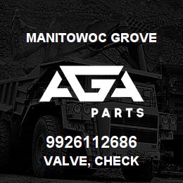 9926112686 Manitowoc Grove VALVE, CHECK | AGA Parts