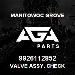 9926112852 Manitowoc Grove VALVE ASSY. CHECK | AGA Parts