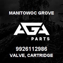 9926112986 Manitowoc Grove VALVE, CARTRIDGE | AGA Parts