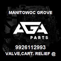 9926112993 Manitowoc Grove VALVE, CART. RELIEF @ 3100 PSI. | AGA Parts