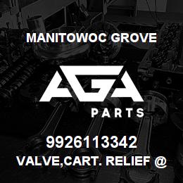 9926113342 Manitowoc Grove VALVE, CART. RELIEF @ 3300 PSI. | AGA Parts