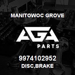 9974102952 Manitowoc Grove DISC, BRAKE | AGA Parts