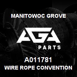 A011781 Manitowoc Grove WIRE ROPE CONVENTIONAL | AGA Parts