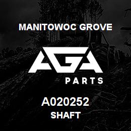 A020252 Manitowoc Grove SHAFT | AGA Parts