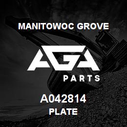 A042814 Manitowoc Grove PLATE | AGA Parts
