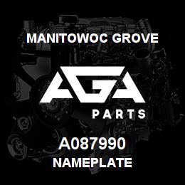A087990 Manitowoc Grove NAMEPLATE | AGA Parts