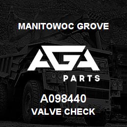 A098440 Manitowoc Grove VALVE CHECK | AGA Parts