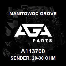 A113700 Manitowoc Grove SENDER, 20-30 OHM | AGA Parts