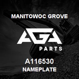 A116530 Manitowoc Grove NAMEPLATE | AGA Parts