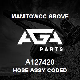 A127420 Manitowoc Grove HOSE ASSY CODED | AGA Parts