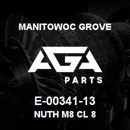 E-00341-13 Manitowoc Grove NUTH M8 CL 8 | AGA Parts