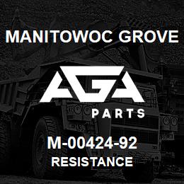 M-00424-92 Manitowoc Grove RESISTANCE | AGA Parts