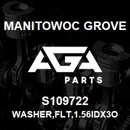 S109722 Manitowoc Grove WASHER, FLT, 1.56IDX3ODX.125, NYL | AGA Parts