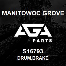 S16793 Manitowoc Grove DRUM, BRAKE | AGA Parts