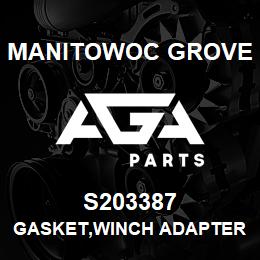 S203387 Manitowoc Grove GASKET,WINCH ADAPTER | AGA Parts