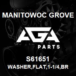 S61651 Manitowoc Grove WASHER,FLAT,1-1/4,BRNZ | AGA Parts