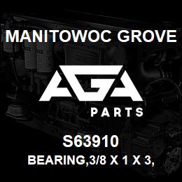 S63910 Manitowoc Grove BEARING, 3/8 X 1 X 3, BRNZ | AGA Parts