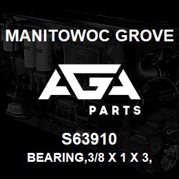 S63910 Manitowoc Grove BEARING,3/8 X 1 X 3,BRNZ | AGA Parts