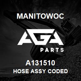 A131510 Manitowoc HOSE ASSY CODED | AGA Parts
