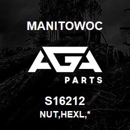 S16212 Manitowoc NUT,HEXL,* | AGA Parts