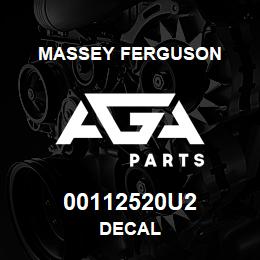 00112520U2 Massey Ferguson DECAL | AGA Parts