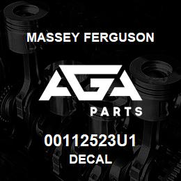 00112523U1 Massey Ferguson DECAL | AGA Parts