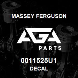 0011525U1 Massey Ferguson DECAL | AGA Parts