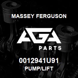 0012941U91 Massey Ferguson PUMP/LIFT | AGA Parts