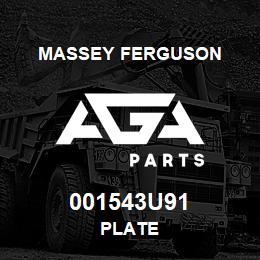 001543U91 Massey Ferguson PLATE | AGA Parts