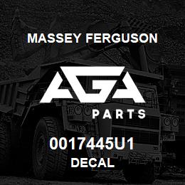 0017445U1 Massey Ferguson DECAL | AGA Parts