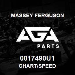 0017490U1 Massey Ferguson CHART/SPEED | AGA Parts