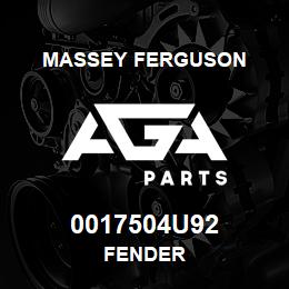0017504U92 Massey Ferguson FENDER | AGA Parts