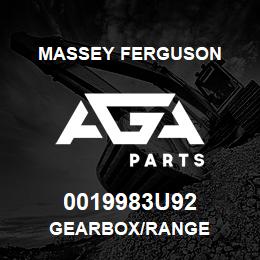 0019983U92 Massey Ferguson GEARBOX/RANGE | AGA Parts