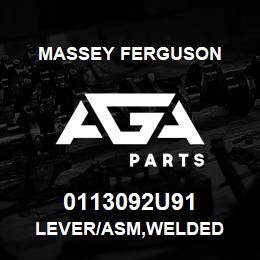 0113092U91 Massey Ferguson LEVER/ASM,WELDED | AGA Parts
