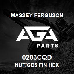 0203CQD Massey Ferguson NUT/GD5 FIN HEX | AGA Parts