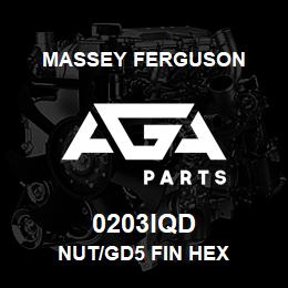 0203IQD Massey Ferguson NUT/GD5 FIN HEX | AGA Parts