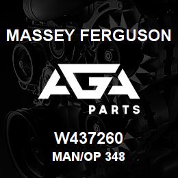 W437260 Massey Ferguson MAN/OP 348 | AGA Parts