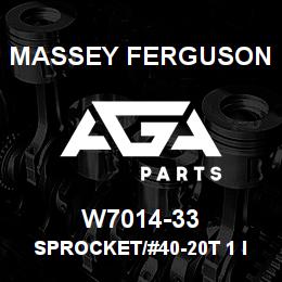 W7014-33 Massey Ferguson SPROCKET/#40-20T 1 ID&1/ | AGA Parts