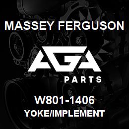W801-1406 Massey Ferguson YOKE/IMPLEMENT | AGA Parts