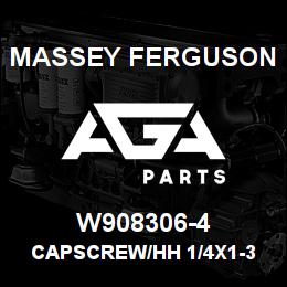 W908306-4 Massey Ferguson CAPSCREW/HH 1/4X1-3 | AGA Parts